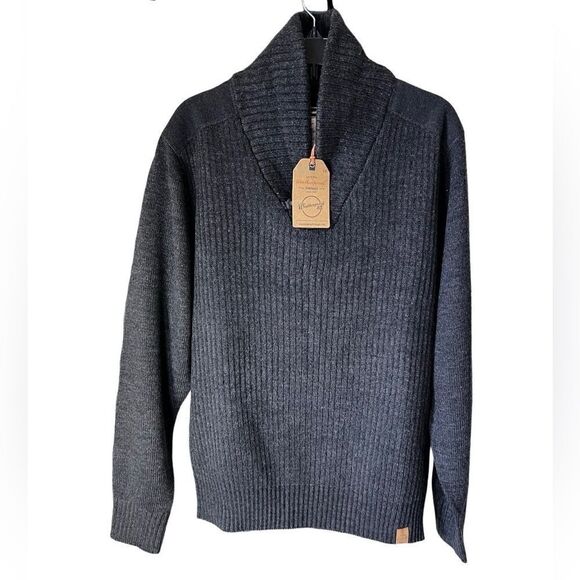 Weatherproof heavy shawl sweater charcoal grey size large - Picture 1 of 16